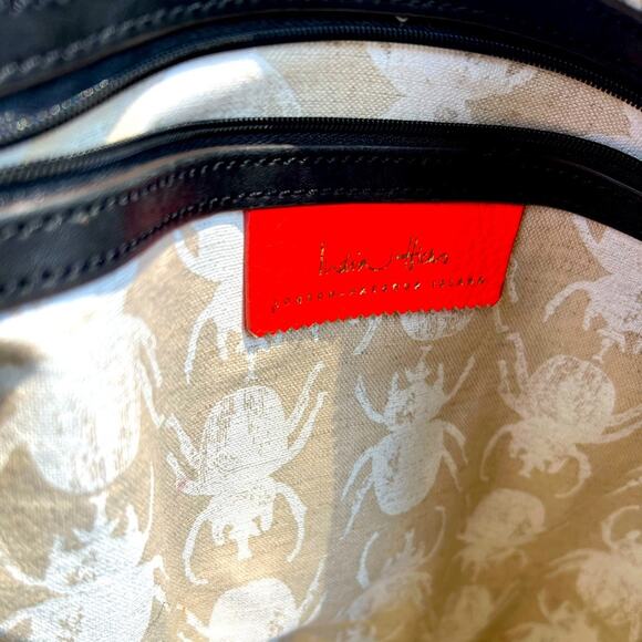 India hicks purse blue and black leather gold hardware - Picture 4 of 5